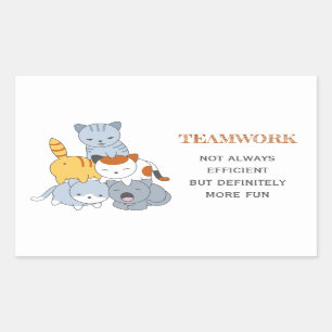 Sticker Rectangulaire Pyramide des chats - Groupe de chats, Citation de
