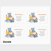 Sticker Rectangulaire Pyramide des chats - Groupe de chats, Citation de (Feuille)