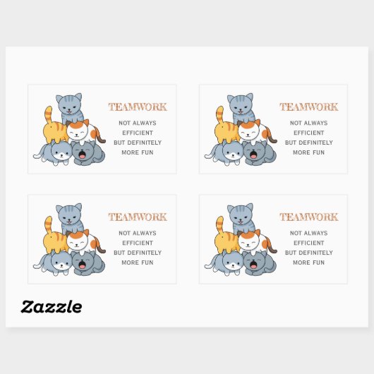 Sticker Rectangulaire Pyramide des chats - Groupe de chats, Citation de (Feuille)
