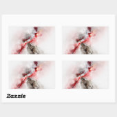 Sticker Rectangulaire Pyrrhuloxie couleur d'eau (Feuille)