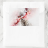 Sticker Rectangulaire Pyrrhuloxie couleur d'eau (Sac)