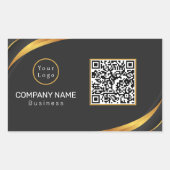 Sticker Rectangulaire QR Code Business Logo Moderne (Devant)