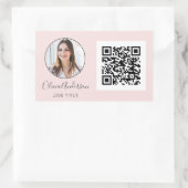 Sticker Rectangulaire QR Code Professional Photo Blush Rose Or (Sac)
