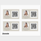 Sticker Rectangulaire QR Code Professional Photo Carte de visite moderne (Feuille)