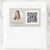 Sticker Rectangulaire QR Code Professional Photo Carte de visite moderne (Sac)