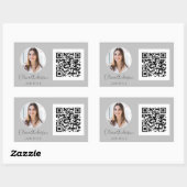 Sticker Rectangulaire QR Code Professional Photo Grey Carte de visite (Feuille)