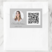 Sticker Rectangulaire QR Code Professional Photo Grey Carte de visite (Sac)