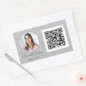 Sticker Rectangulaire QR Code Professional Photo Grey Carte de visite (Enveloppe)