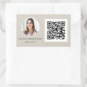 Sticker Rectangulaire QR Code Professional Photo Tan Carte de visite (Sac)