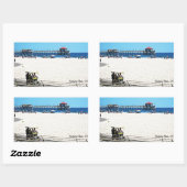 Sticker Rectangulaire Quai Huntington Beach (Feuille)