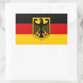 Sticker Rectangulaire Qualité du drapeau allemand (Sac)