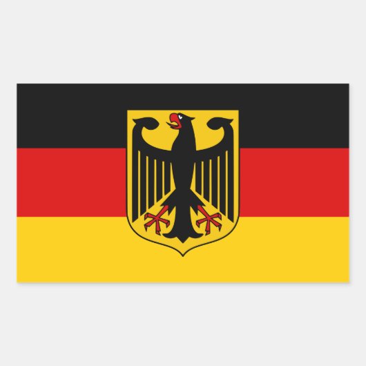 Sticker Rectangulaire Qualité du drapeau allemand (Devant)