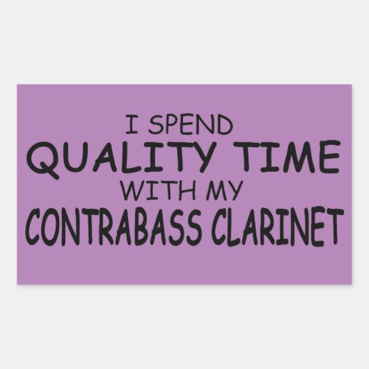 Sticker Rectangulaire Qualité Temps Contrabasse Clarinet Stick Rectangul (Devant)