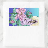 Sticker Rectangulaire Quan Yin (Kuan Yin) dans le Lotus (Sac)