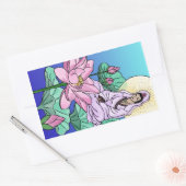Sticker Rectangulaire Quan Yin (Kuan Yin) dans le Lotus (Enveloppe)