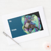 Sticker Rectangulaire Quand Reindeer vole (Enveloppe)
