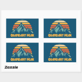Sticker Rectangulaire Quandary Peak Colorado Retro Turquoise (Feuille)