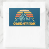 Sticker Rectangulaire Quandary Peak Colorado Retro Turquoise (Sac)
