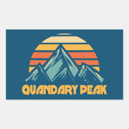 Sticker Rectangulaire Quandary Peak Colorado Retro Turquoise (Devant)