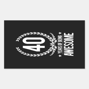 Sticker Rectangulaire quarantième Anniversaire (40 ans d'être