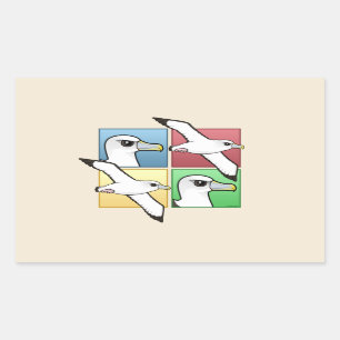 Sticker Rectangulaire Quatre albatros couleur