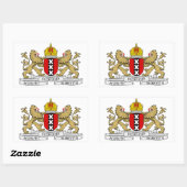 Sticker Rectangulaire QUATRE Armoiries d'Amsterdam (Feuille)