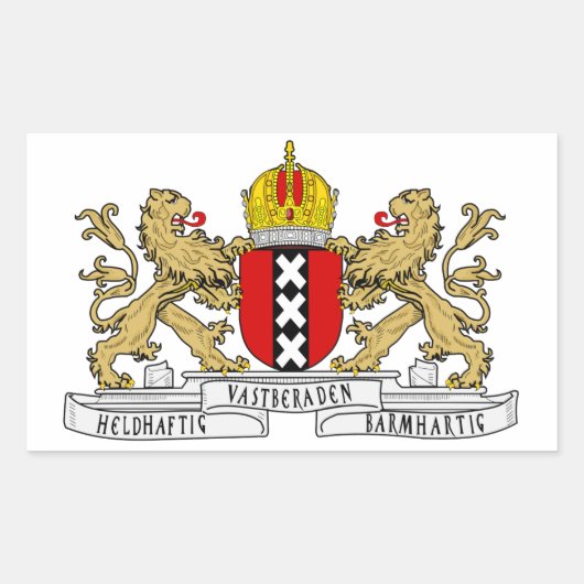 Sticker Rectangulaire QUATRE Armoiries d'Amsterdam (Devant)