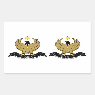 Sticker Rectangulaire QUATRE armoiries du Kurdistan