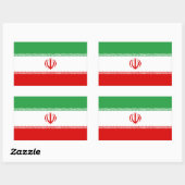 Sticker Rectangulaire QUATRE Drapeau actuel de l'Iran (Feuille)