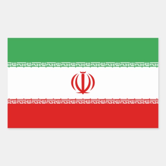Sticker Rectangulaire QUATRE Drapeau actuel de l'Iran (Devant)