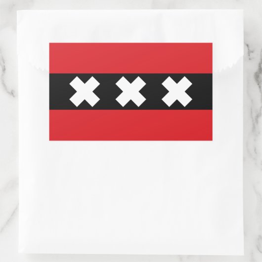 Sticker Rectangulaire QUATRE Drapeau d'Amsterdam (Sac)