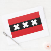 Sticker Rectangulaire QUATRE Drapeau d'Amsterdam (Enveloppe)