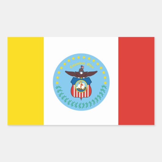 Sticker Rectangulaire QUATRE Drapeau de Columbus, Ohio (Devant)