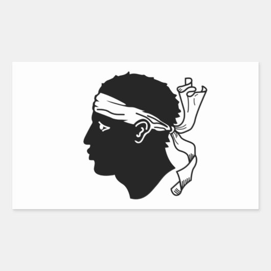 Sticker Rectangulaire QUATRE Drapeau de Corse (Devant)
