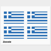 Sticker Rectangulaire QUATRE Drapeau de la Grèce "Ε Λ Λ Ά Α" (Feuille)