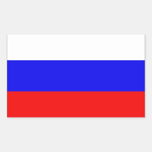 Sticker Rectangulaire QUATRE Drapeau de la Russie (Devant)