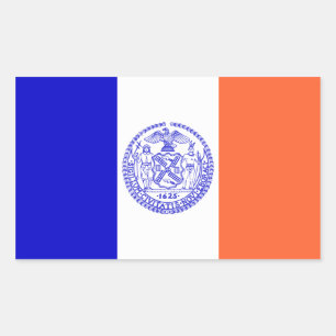 Sticker Rectangulaire QUATRE Drapeau de New York