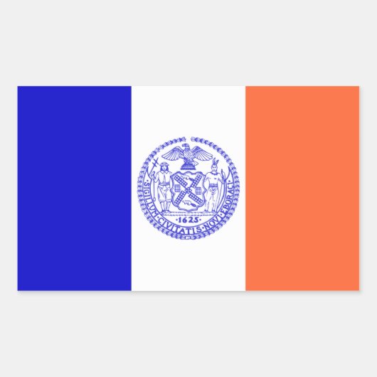 Sticker Rectangulaire QUATRE Drapeau de New York (Devant)