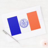 Sticker Rectangulaire QUATRE Drapeau de New York (Enveloppe)