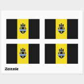 Sticker Rectangulaire QUATRE Drapeau de Pittsburgh (Feuille)