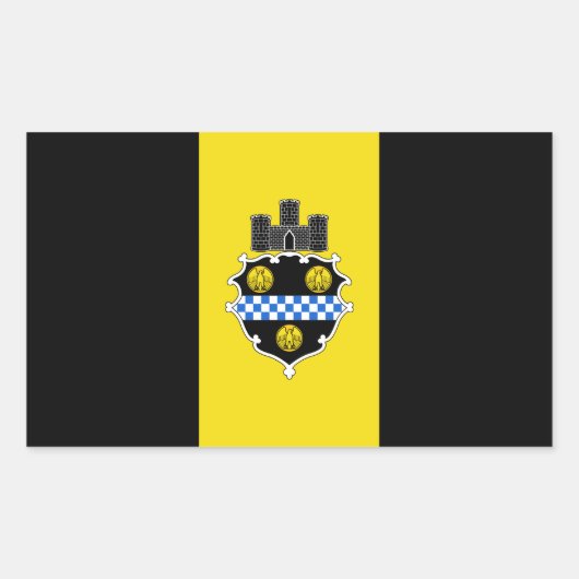 Sticker Rectangulaire QUATRE Drapeau de Pittsburgh (Devant)