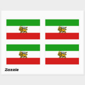 Sticker Rectangulaire QUATRE Drapeau Lion et Soleil Iran (Feuille)