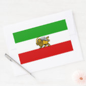 Sticker Rectangulaire QUATRE Drapeau Lion et Soleil Iran (Enveloppe)
