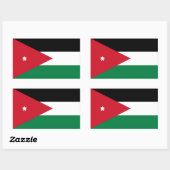 Sticker Rectangulaire QUATRE Drapeau national de Jordanie (Feuille)