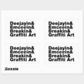 Sticker Rectangulaire Quatre éléments de l'Hip hop (Feuille)