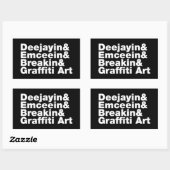 Sticker Rectangulaire Quatre éléments de l'Hip hop (Feuille)
