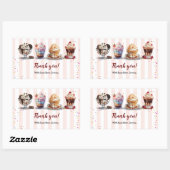 Sticker Rectangulaire Quatre Faites votre propre crème glacée dimanche A (Feuille)