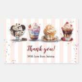 Sticker Rectangulaire Quatre Faites votre propre crème glacée dimanche A (Devant)