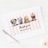 Sticker Rectangulaire Quatre Faites votre propre crème glacée dimanche A (Enveloppe)