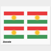 Sticker Rectangulaire QUATRE Kurdistan (Feuille)